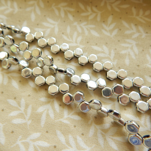 Two Hole Honeycomb (30 Beads) - Crystal Full Labrador - Czech Glass