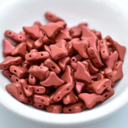 20 Beads - Helios® par Puca® Paris - Red Metallic Matte - Czech Glass