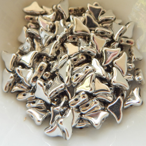 20 Beads - Helios® par Puca® Paris - Argentees Silver - Czech Glass