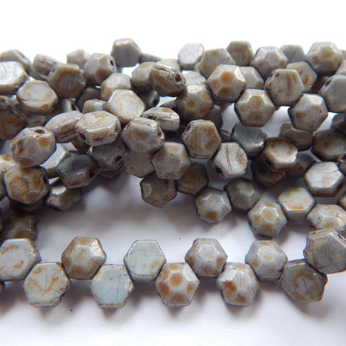 Two Hole Honeycomb Jewel Chisel Lazure Blue (30 Beads)