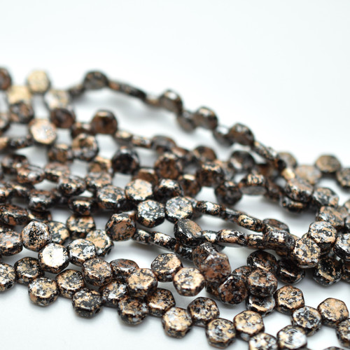 Two Hole Honeycomb (30 Beads) - Tweedy Light Copper - Czech Glass