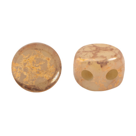 Kalos® par Puca® (50 beads) 2-Hole 4x3mm Drum Shape - Frost Camel Bronze - Czech Glass