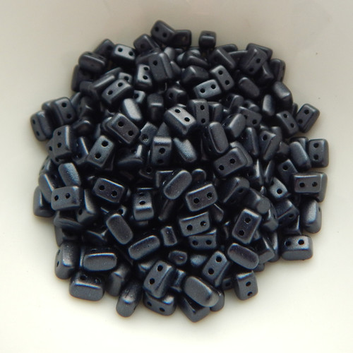 IOS® PAR PUCA® (50 Beads) Matte Metallic Dark Blue 5.5x2.5mm 2-hole Rectangle