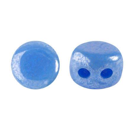 Kalos® par Puca® (50 beads) 2-Hole 4x3mm Drum Shape - Frost Royal Blue Luster - Czech Glass