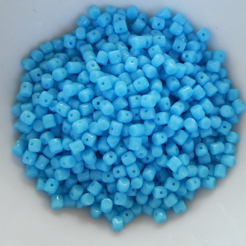 Minos Par Puca® 5 grams - Opaque Aqua - 2.5x3mm Cylinder Czech Glass Beads