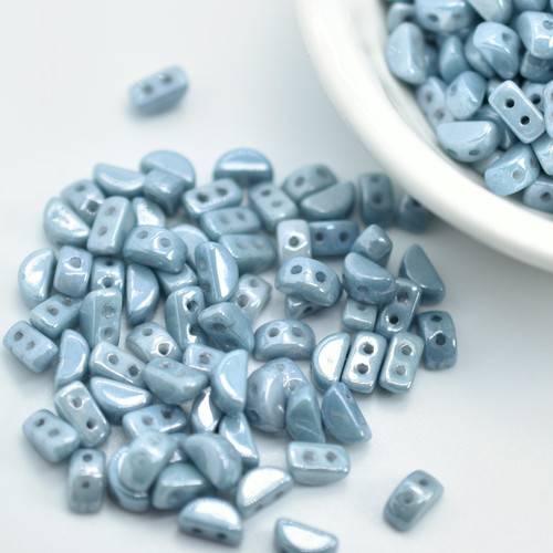 KOS® PAR PUCA® (50 Beads) - Opaque Blue Ceramic Look - 6x3mm 2-hole