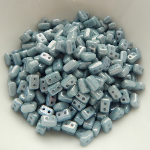 IOS® PAR PUCA® (50 Beads) Chalk Blue Ceramic Look 5.5x2.5mm 2-hole Rectangle