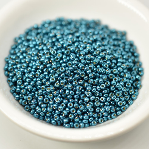 10 grams - 11/0 Miyuki Japanese Seed Beads - Duracoat Galvanized Poseidon Blue No. 5115