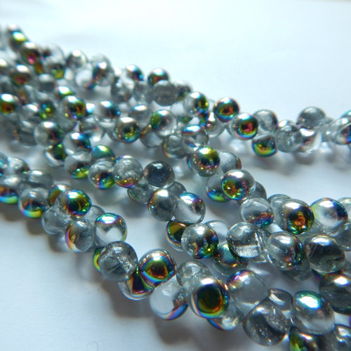 6x5mm Mushroom (50 beads) Crystal Vitrail Czech Glass