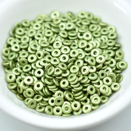 5 Grams - O Bead Pastel Olivine , Czech Glass Beads