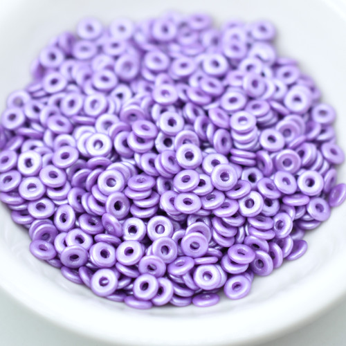 5 Grams - O Bead Pastel Lilac, Czech Glass Beads