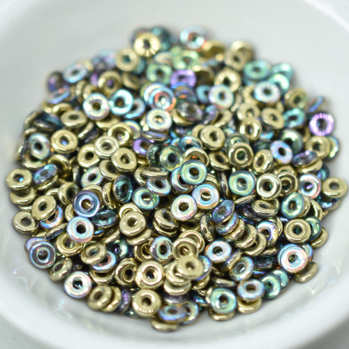O Bead® 5 grams Crystal Golden Rainbow - Czech Glass Beads