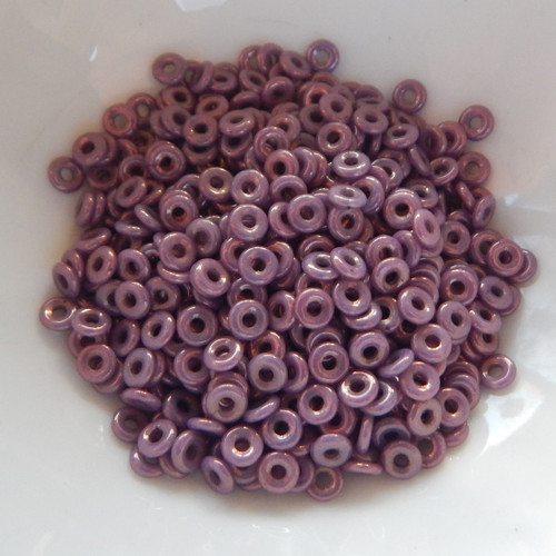 O Bead® 5 grams - Chalk White Lilac Vega Luster - Czech Glass Beads