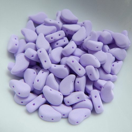 Paisley Duo (30 beads) Two Hole Bondeli Matte Purple Czech Glass