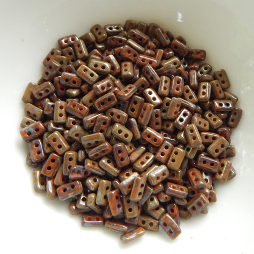 5 grams - Piros® par Puca® Paris Opaque Hyacinth Dark Travertin - Czech Glass