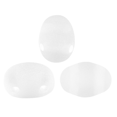 Samos® par Puca® (20 beads) 2-Hole 7x5mm Oval - Crystal Matte