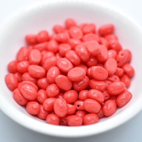 Samos® par Puca® (20 beads) 2-Hole 7x5mm Oval Opaque Grenadine, Czech Glass
