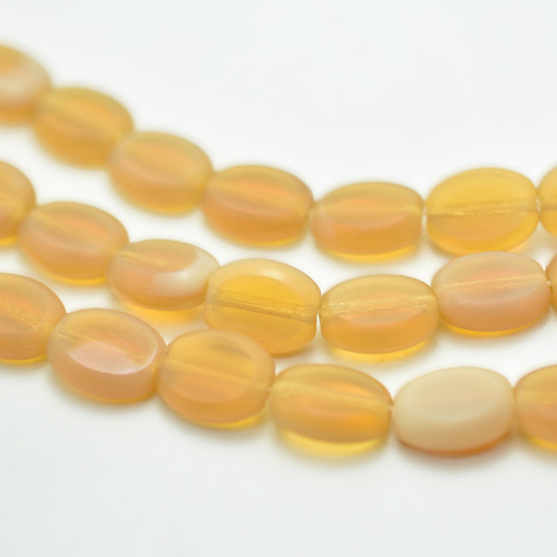 10x12mm Table Cut Oval, Butterscotch, 18 Beads, Czech Glass