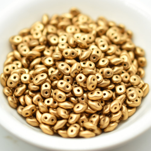 10 grams - Superduo Satin Metallic Goldenrod - Beads Matubo