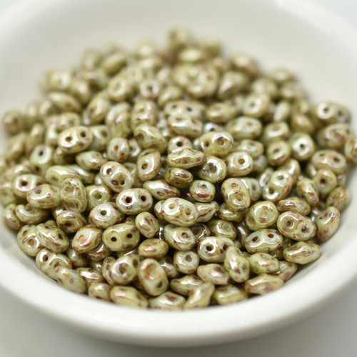 10 grams - Superduo Lazure Green Luster- Beads Matubo
