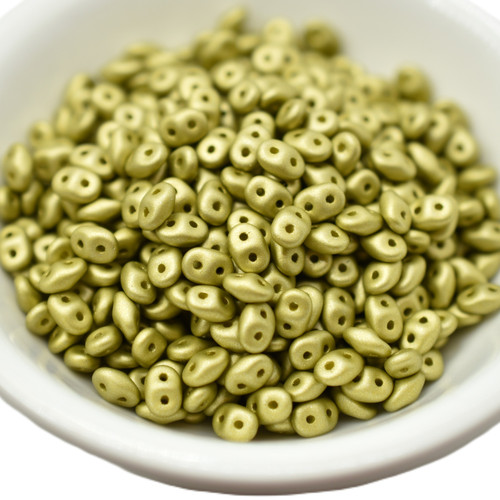 10 grams - Superduo Satin Metallic Chartreuse - Beads Matubo