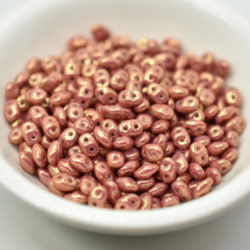 10 grams - Superduo Chalk Ruby Gold Luster- Beads Matubo
