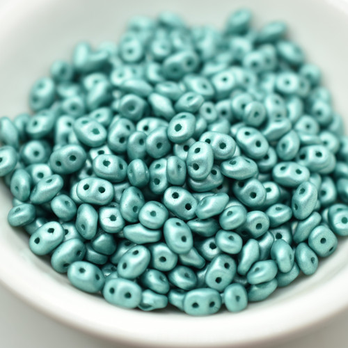 10 grams - Superduo Satin Metallic Teal - Beads Matubo