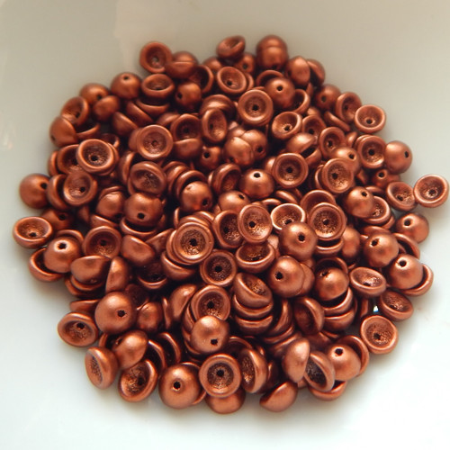 4x2mm Teacup 10 grams Beads - Matte Metallic Antique Copper - Czech Glass Beads