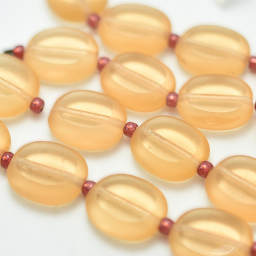 5 Beads -12x14mm Topaz Table Cut Czech Glass