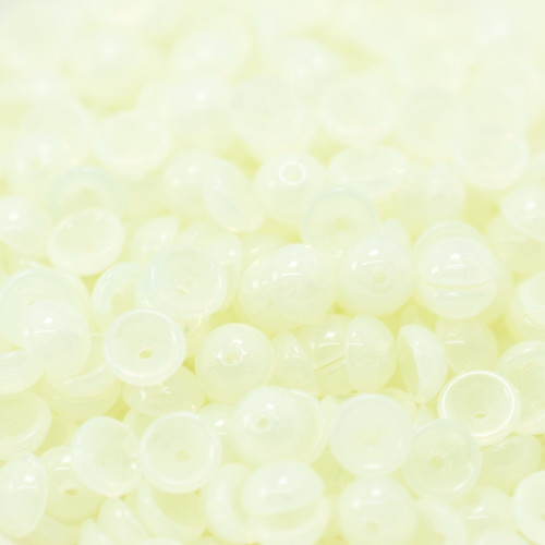 4x2mm Teacup 100 Beads - Milky Jonquil - Czech Glass Beads