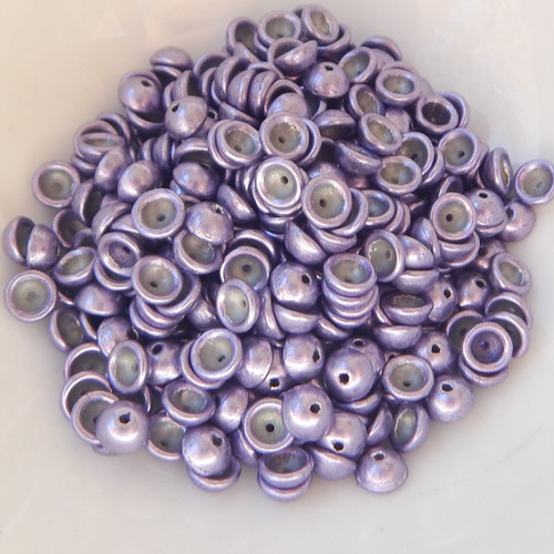 4x2mm Teacup 10 grams Beads - Saturated Metallic Crocus Petal - Czech Glass Beads
