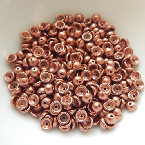 4x2mm Teacup 10 grams Beads - Matte Metallic Bronze Copper - Czech Glass Beads