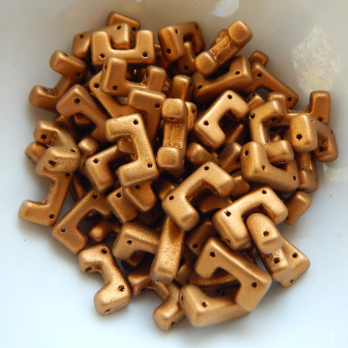 12 Beads - Telos® par Puca® Paris - Bronze Gold Matte - Czech Glass
