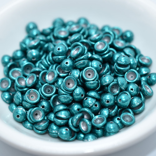4x2mm Teacup 10 grams Beads - Saturated Metallic Forest Biome - Czech Glass Beads