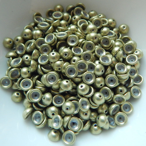 4x2mm Teacup 10 grams Beads - Saturated Metallic Limelight - Czech Glass Beads
