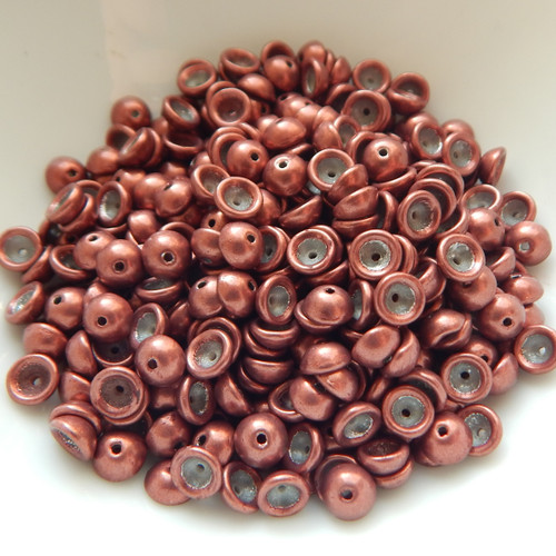 4x2mm Teacup 10 grams Beads - Saturated Metallic Valiant Poppy - Czech Glass Beads
