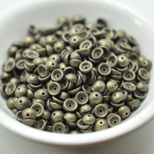 4x2mm Teacup 100 Beads - Matte Suede Gold - Czech Glass Beads
