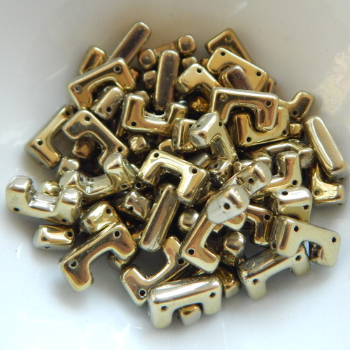 12 Beads - Telos® par Puca® Paris - Full Dorado - Czech Glass