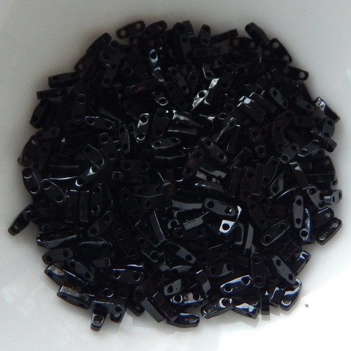 Quarter Tila Two Hole Beads Black 5 Grams Miyuki No. 401