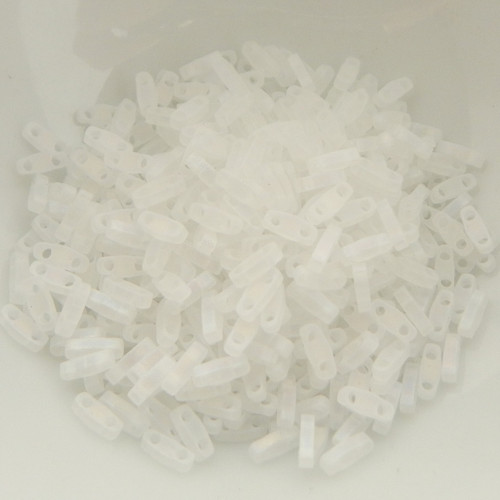 Quarter Tila Two Hole Beads Matte Crystal AB 5 Grams Miyuki