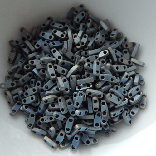 Quarter Tila Two Hole Beads Matte Metallic Silver Grey 5 Grams Miyuki No. 2002