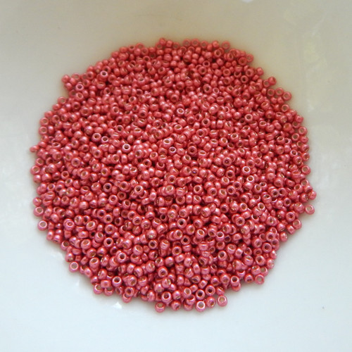 8 grams - 15/0 Miyuki Seed Beads - Duracoat Galvanized Cranberry No. 4211