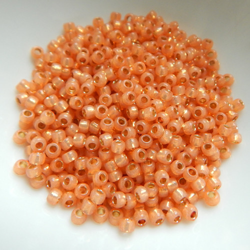 8/o TOHO 25 grams PermaFinish - Silver-Lined Milky Grapefruit Seed Beads No. PF2112