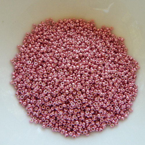 8 grams - 15/0 Miyuki Seed Beads - Duracoat Galvanized Hot Pink No. 4210