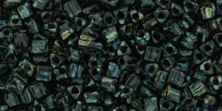TOHO 11/o Triangle 20 grams Hybrid Jet Picasso Seed Beads No. Y302