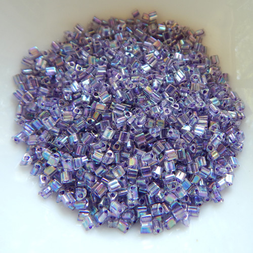 11/o TOHO Triangle Seed Beads 20 grams - Grape Lined Rainbow - Glass Beads No. 774