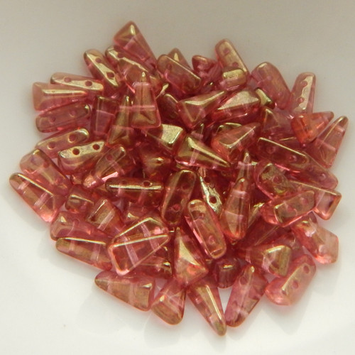 5x8mm Vexolo® 2-Hole Crystal Red Luster (30 Beads) Czech Glass