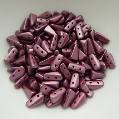 5x8mm Vexolo® (30 Beads) 2-Hole Pastel Burgundy Czech Glass