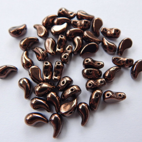 Zoliduo Left Jet Bronze (30 Beads) Czech Glass