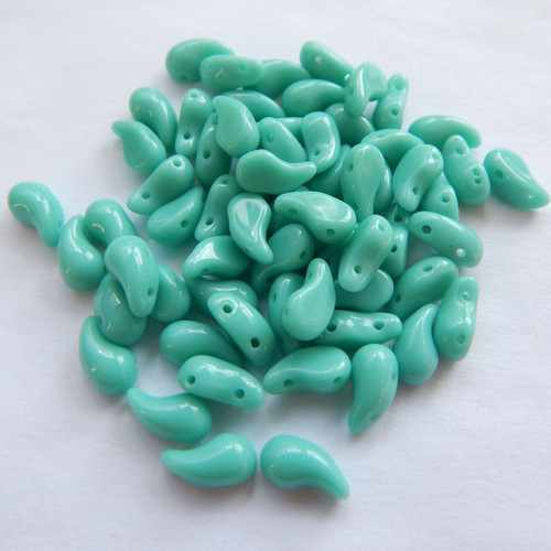 Zoliduo Left Opaque Jade (30 Beads) Czech Glass